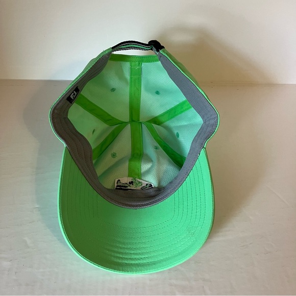 FootJoy FJ Performance Golf Hat Green Old School Logo Adjustable Strapback Cap - Picture 6 of 10
